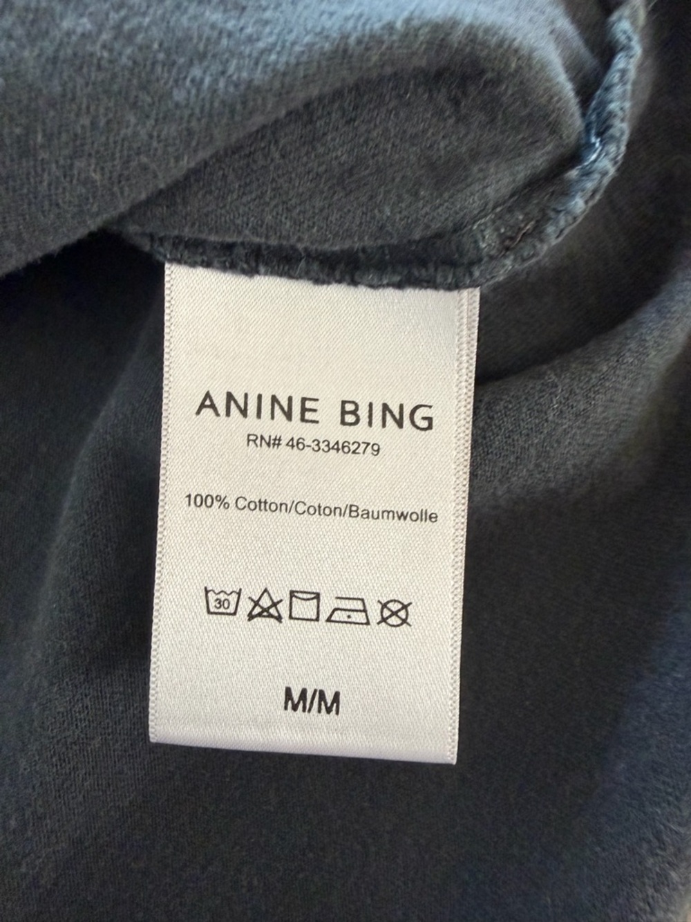 Anine Bing Washed Black Tiger Tee - Picture 3 of 5